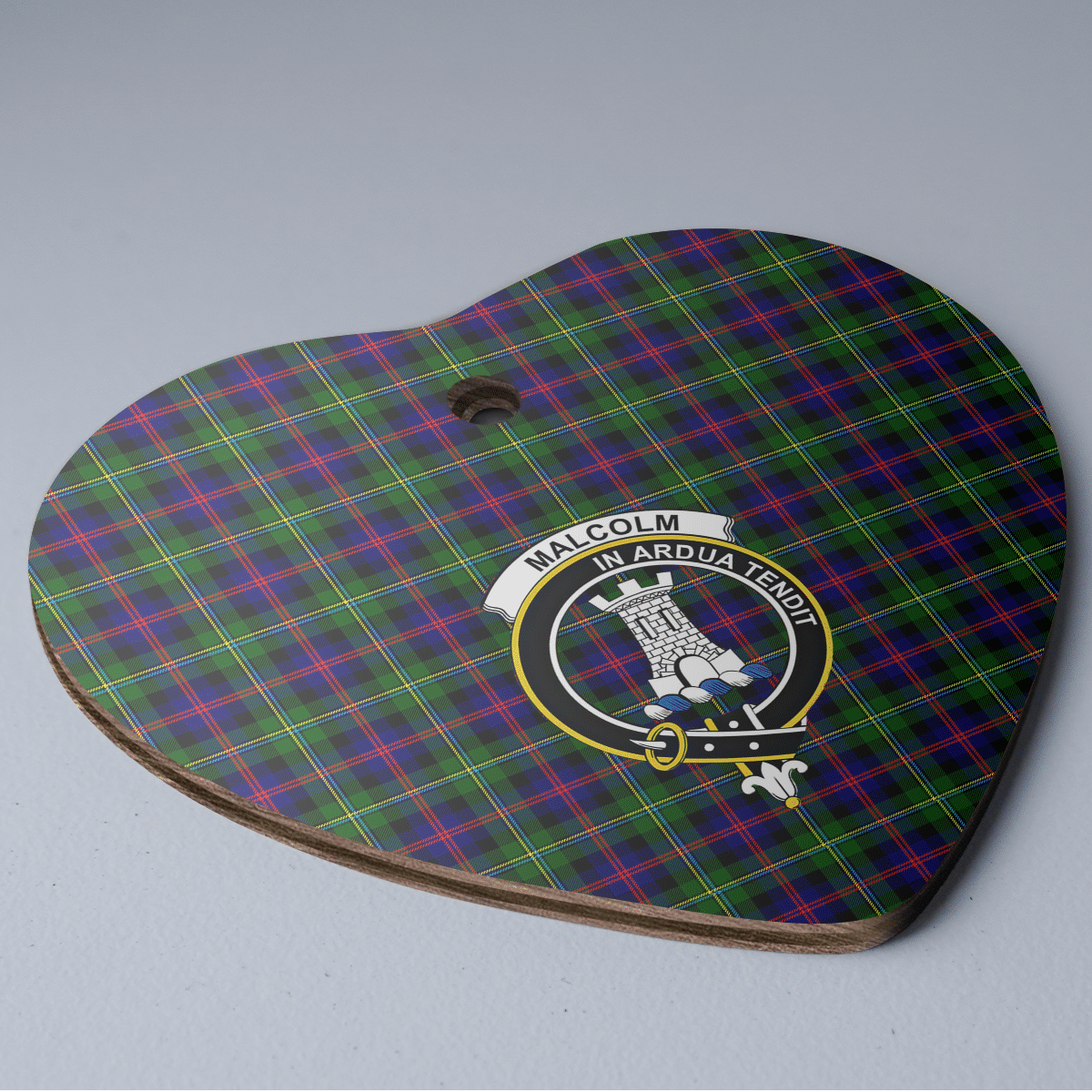 Clan Malcolm Modern Tartan Crest Heart Ceramic Ornament KB85 Malcolm Modern Tartan Tartan Christmas   