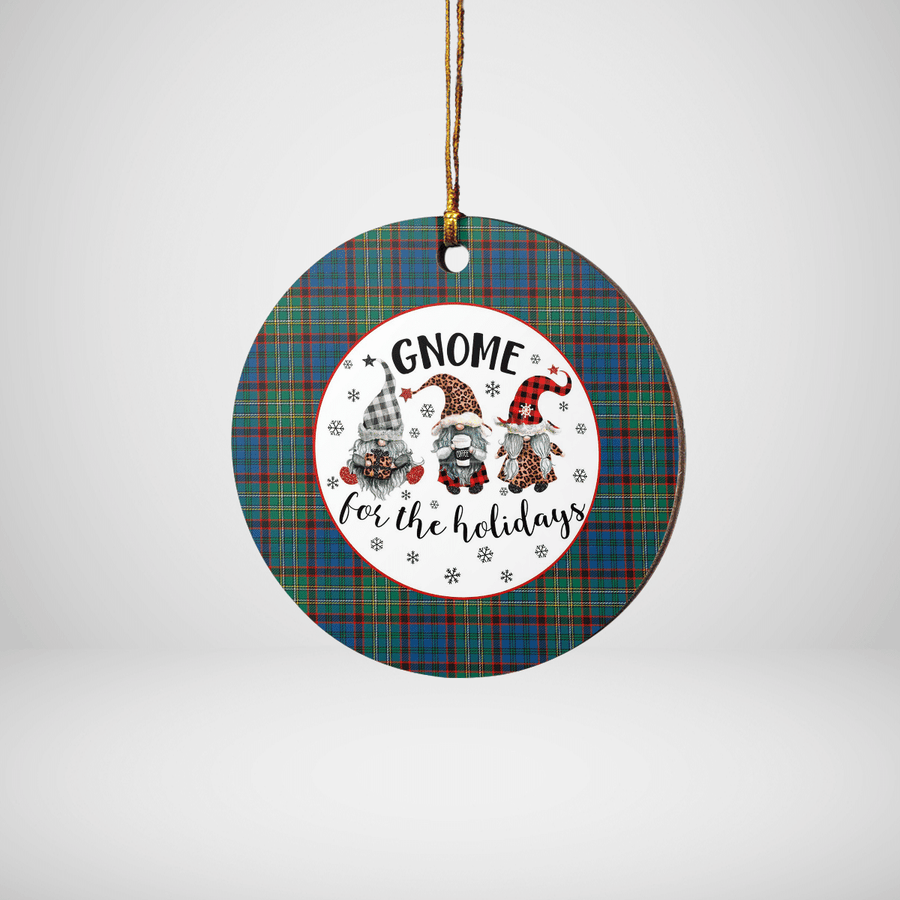 Clan Nicolson Hunting Ancient Tartan Tartan Crest Gnome Round Ceramic Ornament VJ74 Nicolson Hunting Ancient Tartan Tartan Christmas   