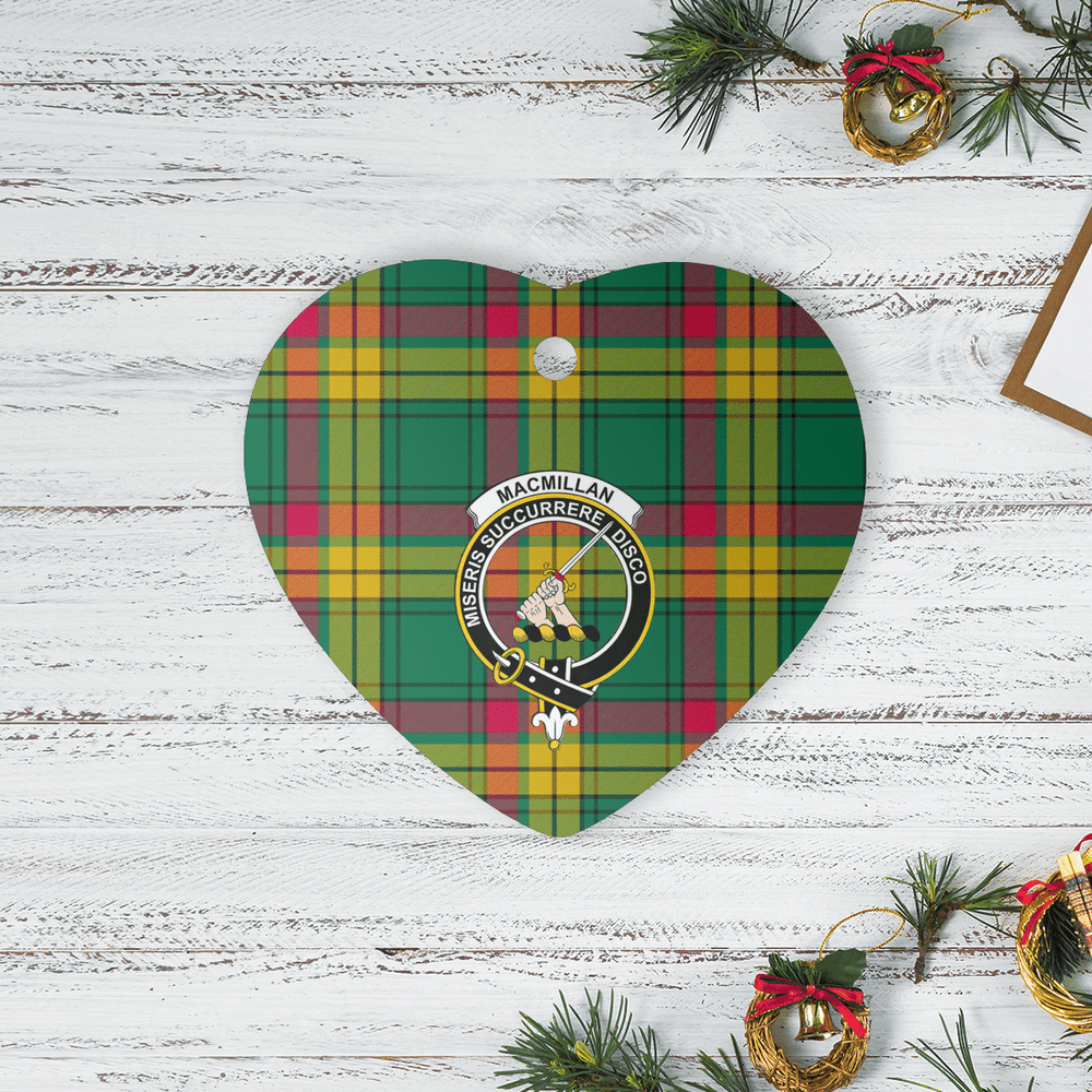 Clan MacMillan Old Ancient Tartan Crest Heart Ceramic Ornament YG63 MacMillan Old Ancient Tartan Tartan Christmas   