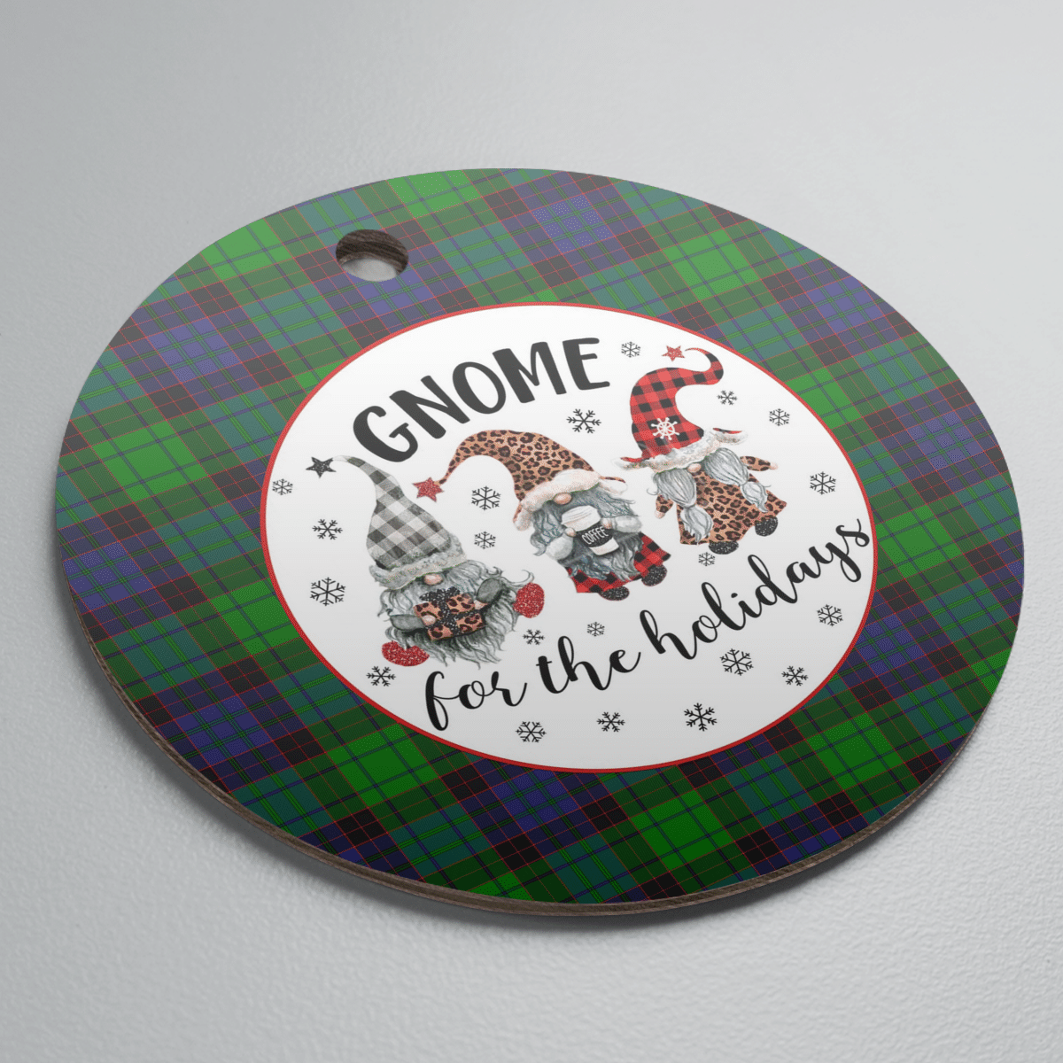 Clan Stewart Old Modern Tartan Tartan Crest Gnome Round Ceramic Ornament CP98 Stewart Old Modern Tartan Tartan Christmas   