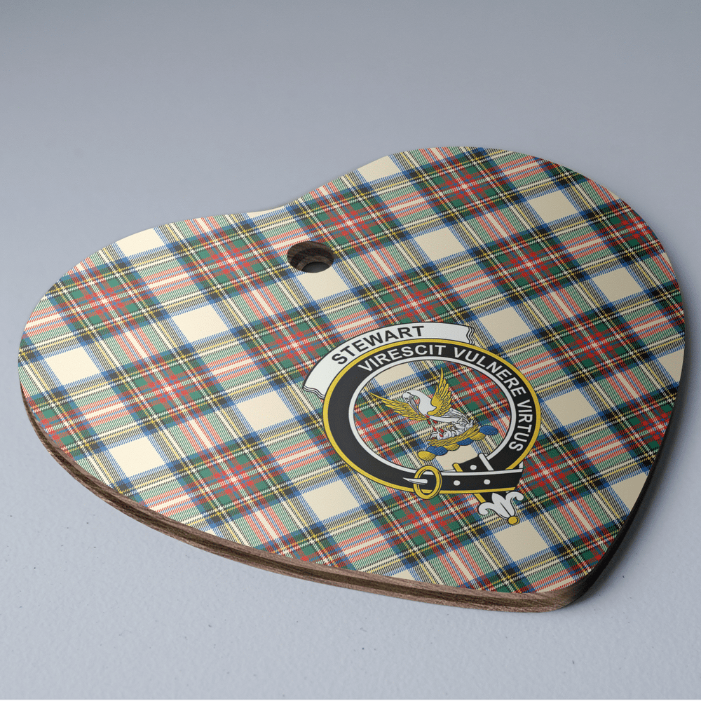 Clan Stewart Dress Ancient Tartan Crest Heart Ceramic Ornament QF42 Stewart Dress Ancient Tartan Tartan Christmas   