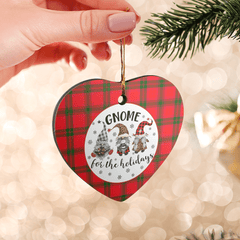 Clan MacNab Modern Tartan Tartan Crest Gnome Heart Ceramic Ornament WL79 MacNab Modern Tartan Tartan Christmas   