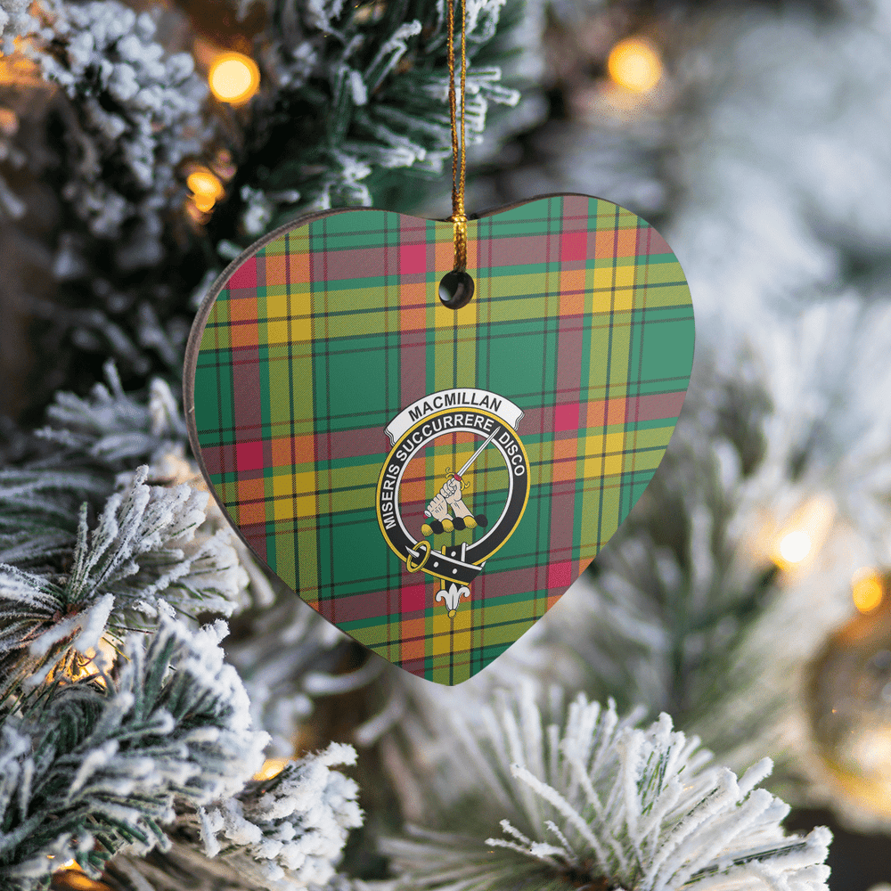 Clan MacMillan Old Ancient Tartan Crest Heart Ceramic Ornament YG63 MacMillan Old Ancient Tartan Tartan Christmas   