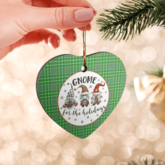 Clan Currie Tartan Tartan Crest Gnome Heart Ceramic Ornament TO71 Currie Tartan Tartan Christmas   