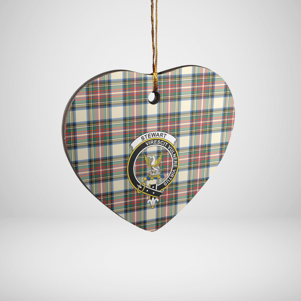 Clan Stewart Dress Ancient Tartan Crest Heart Ceramic Ornament QF42 Stewart Dress Ancient Tartan Tartan Christmas   