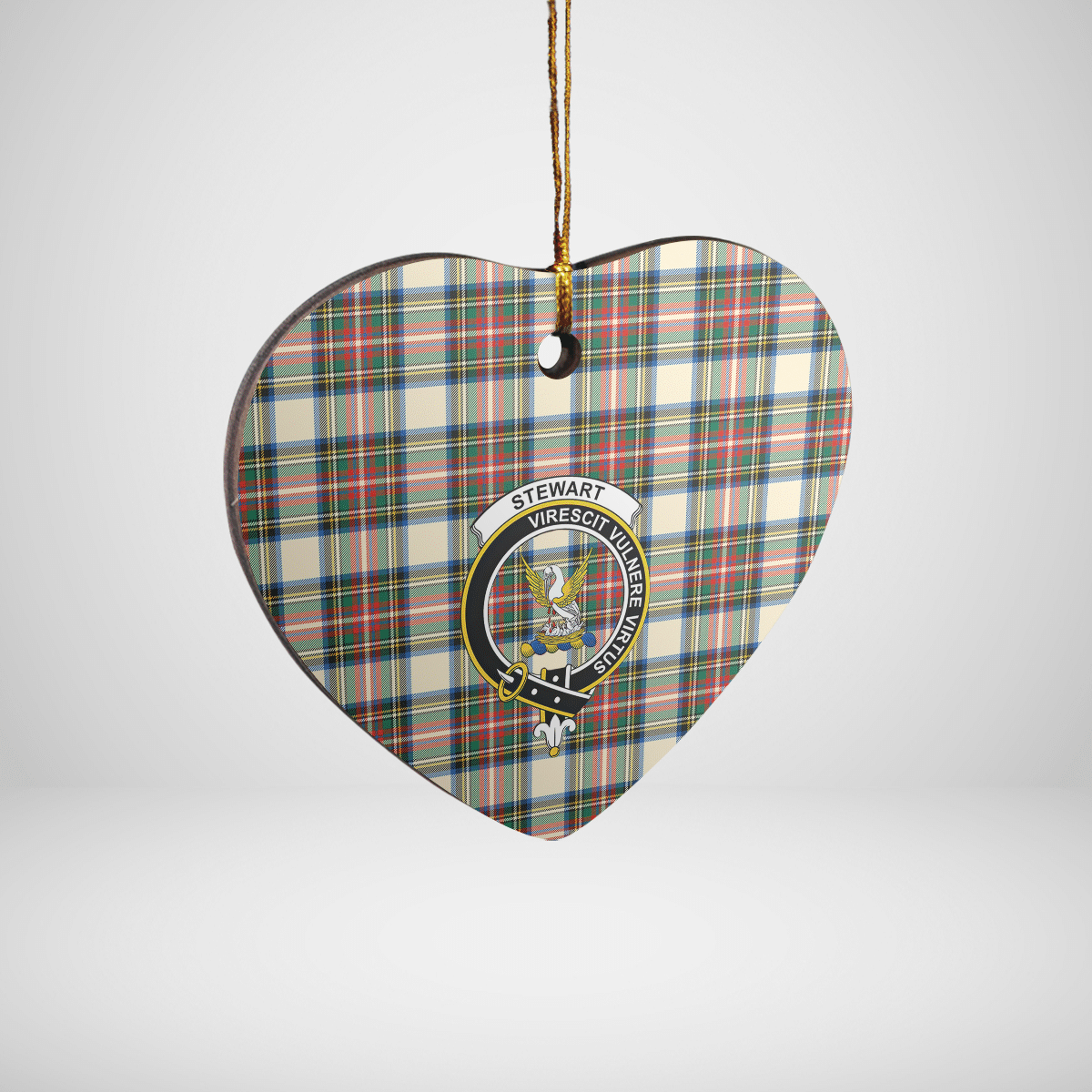 Clan Stewart Dress Ancient Tartan Crest Heart Ceramic Ornament QF42 Stewart Dress Ancient Tartan Tartan Christmas   