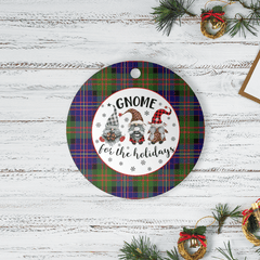 Clan Chalmer Tartan Tartan Crest Gnome Round Ceramic Ornament HK54 Chalmer Tartan Tartan Christmas   