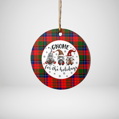 Clan Macnicol Tartan Tartan Crest Gnome Round Ceramic Ornament PR74 Macnicol Tartan Tartan Christmas   
