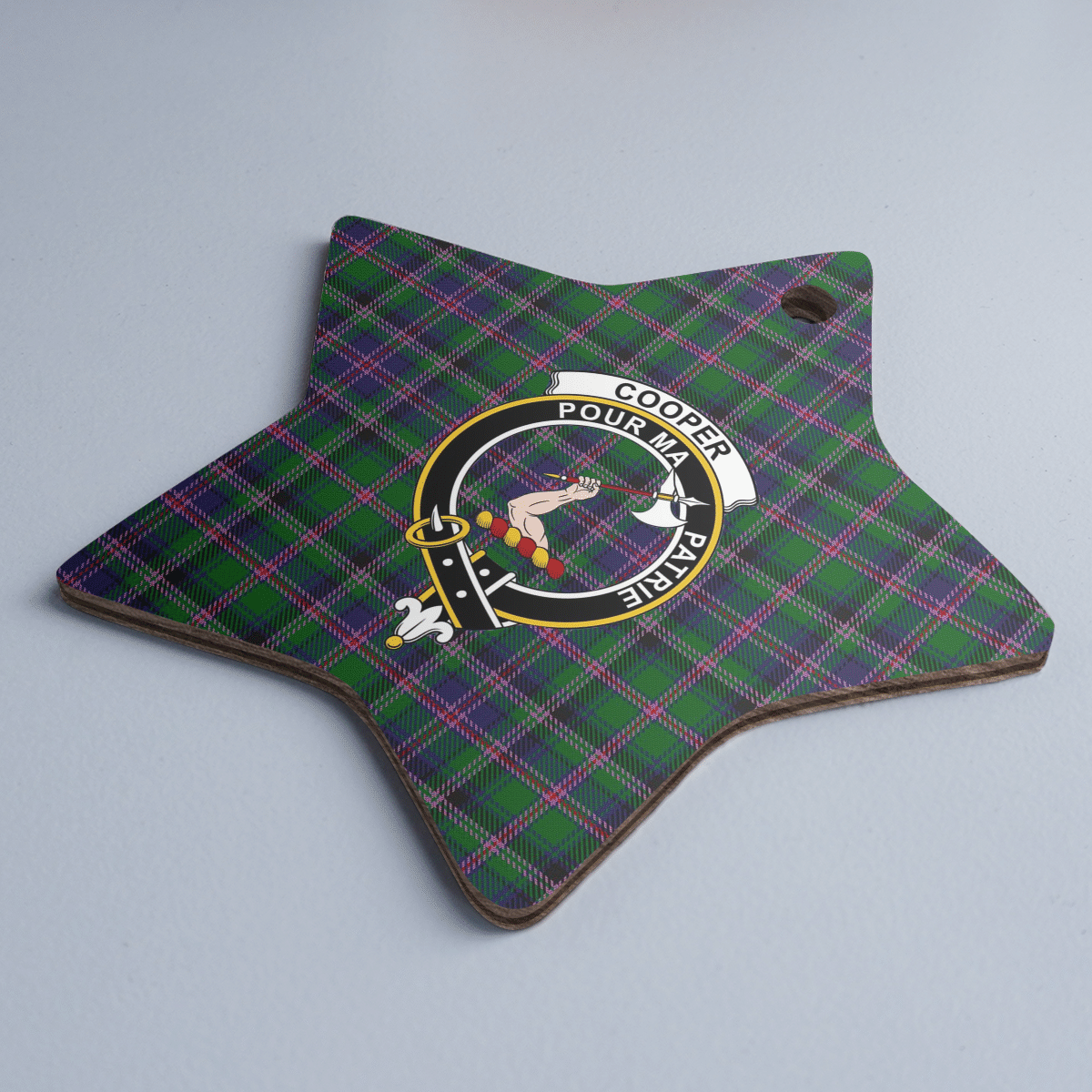 Clan Cooper Modern Tartan Crest Star Ceramic Ornament VW58 Cooper Modern Tartan Tartan Christmas   