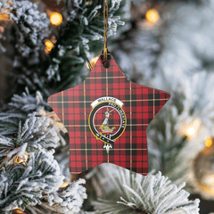 Clan Wallace Hunting Tartan Crest Star Ceramic Ornament ON66 Wallace Hunting Tartan Tartan Christmas   