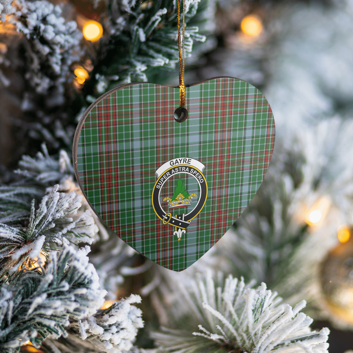 Clan Gayre Tartan Crest Heart Ceramic Ornament VO11 Gayre Tartan Tartan Christmas   