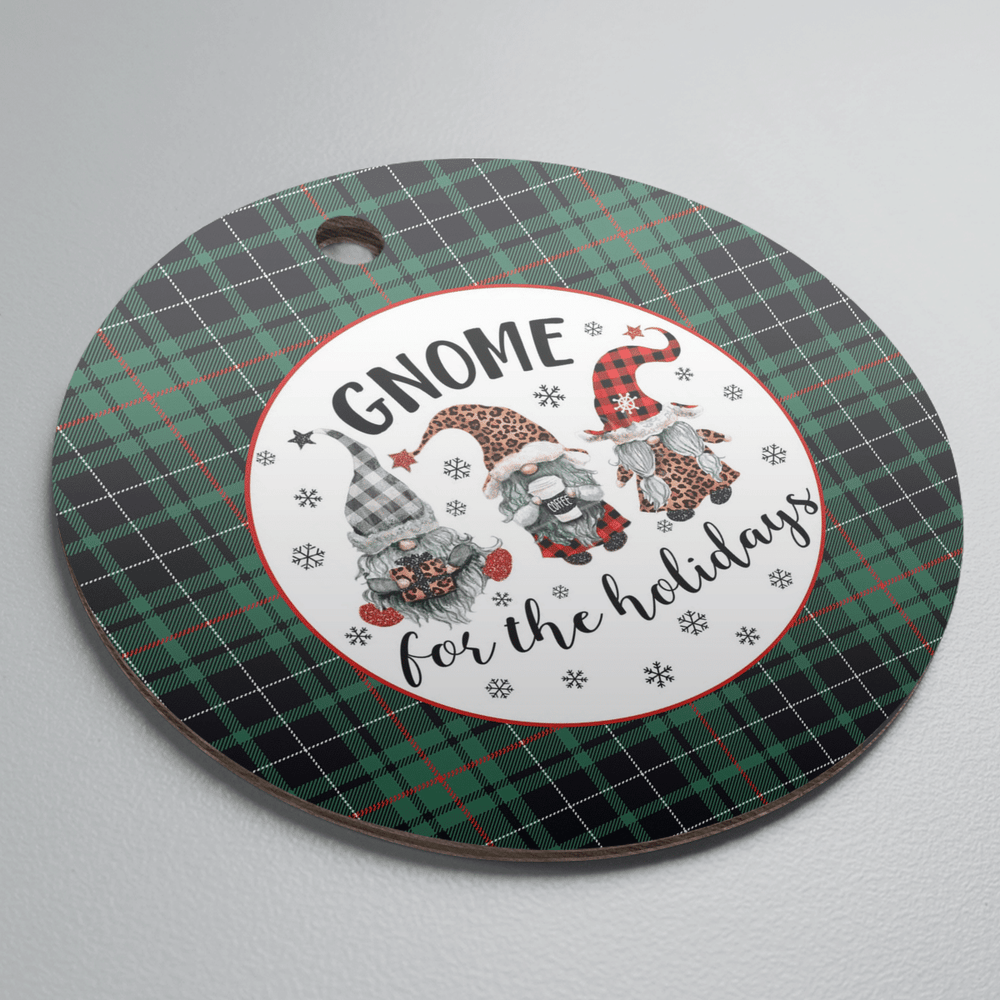 Clan MacAulay Hunting Ancient Tartan Tartan Crest Gnome Round Ceramic Ornament HF35 MacAulay Hunting Ancient Tartan Tartan Christmas   