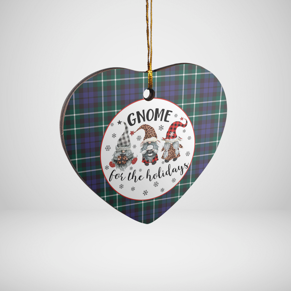 Clan Graham of Montrose Modern Tartan Tartan Crest Gnome Heart Ceramic Ornament KA63 Graham of Montrose Modern Tartan Tartan Christmas   