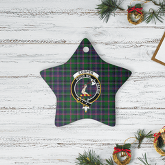 Clan Cooper Modern Tartan Crest Star Ceramic Ornament VW58 Cooper Modern Tartan Tartan Christmas   