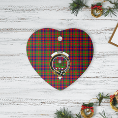 Clan Gow of Skeoch Tartan Crest Heart Ceramic Ornament IP70 Gow of Skeoch Tartan Tartan Christmas   