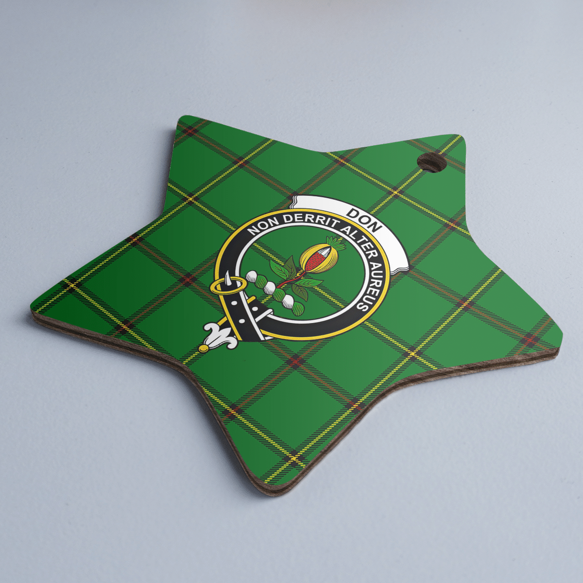 Clan Don (Tribe-of-Mar) Tartan Crest Star Ceramic Ornament UQ53 Don (Tribe-of-Mar) Tartan Tartan Christmas   