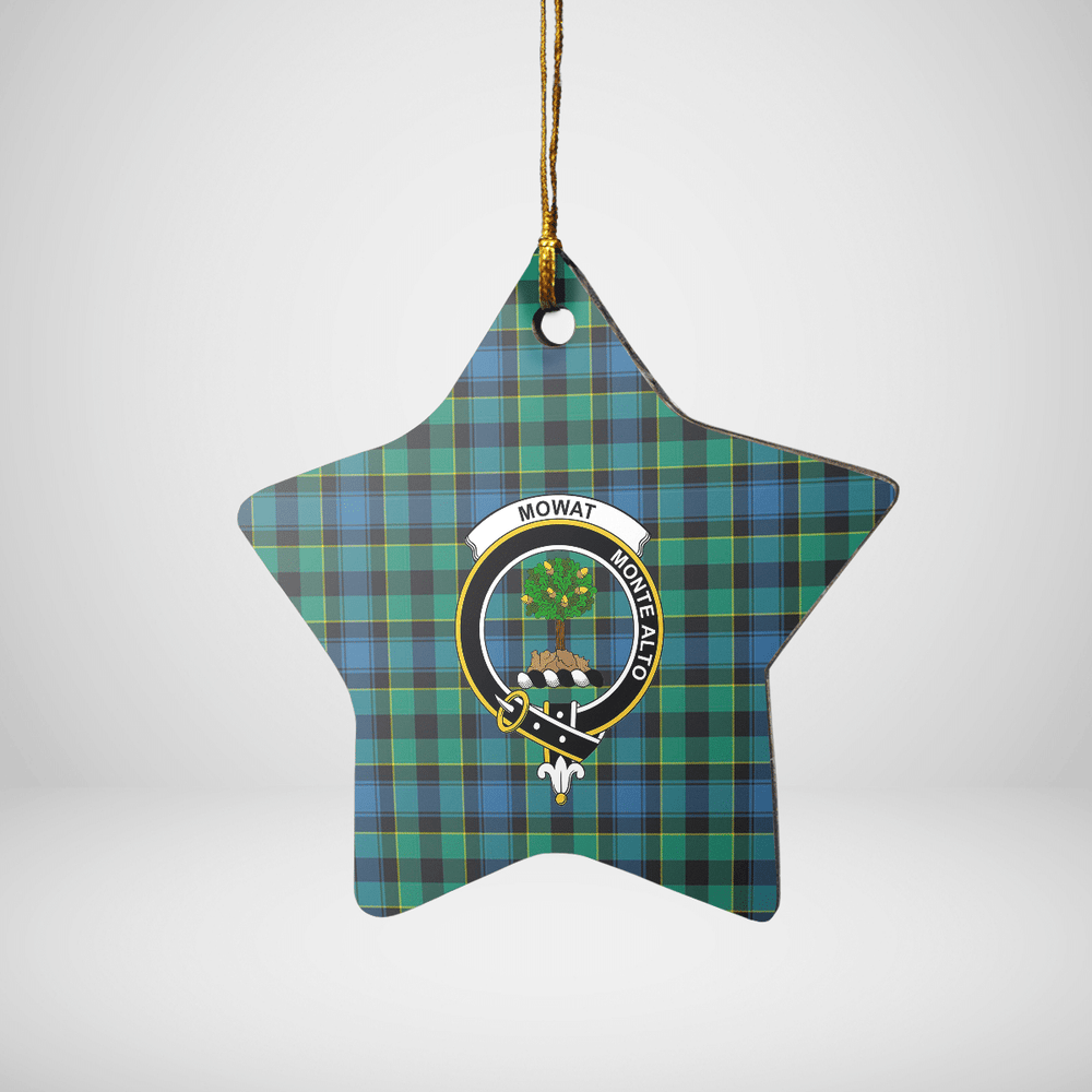 Clan Mowat Tartan Crest Star Ceramic Ornament FN68 Mowat Tartan Tartan Christmas   