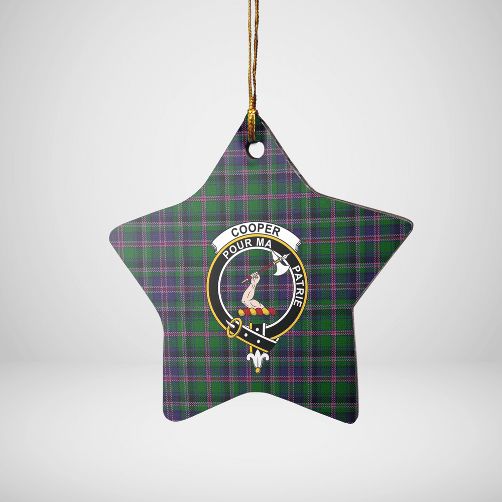 Clan Cooper Modern Tartan Crest Star Ceramic Ornament VW58 Cooper Modern Tartan Tartan Christmas   