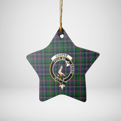 Clan Cooper Modern Tartan Crest Star Ceramic Ornament VW58 Cooper Modern Tartan Tartan Christmas   