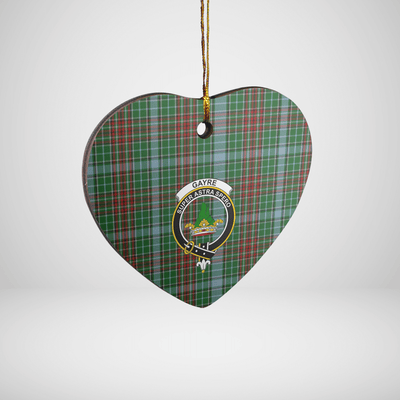 Clan Gayre Tartan Crest Heart Ceramic Ornament