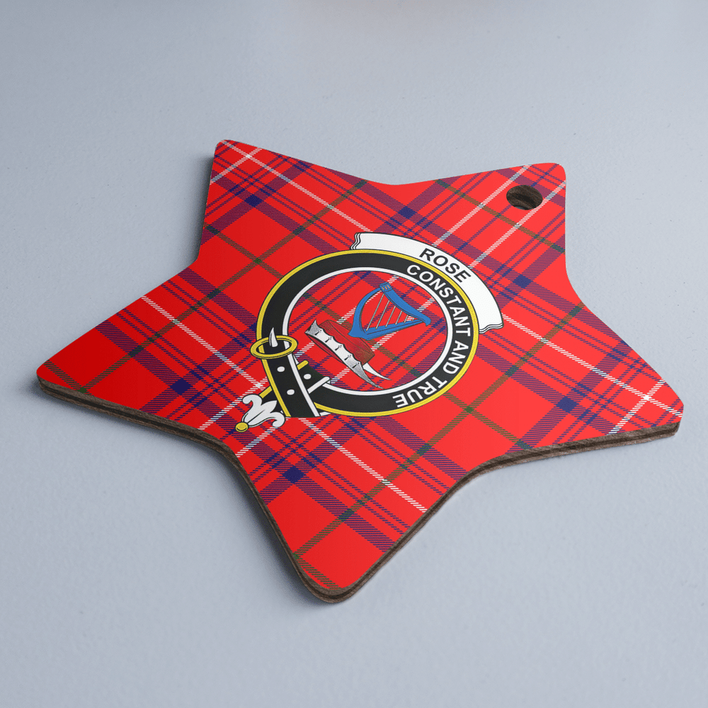 Clan Rose Tartan Crest Star Ceramic Ornament MO96 Rose Tartan Tartan Christmas   