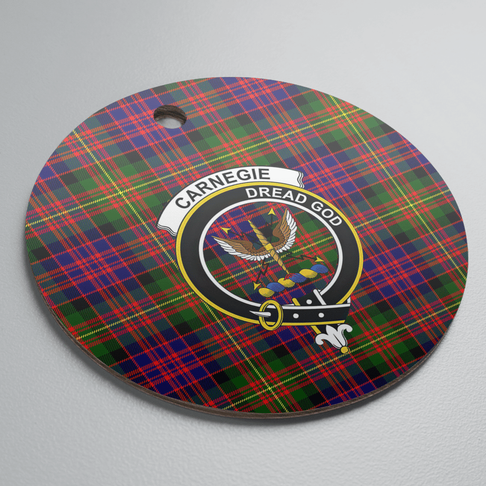 Clan Carnegie Modern Tartan Crest Round Ceramic Ornament RX51 Carnegie Modern Tartan Tartan Christmas   