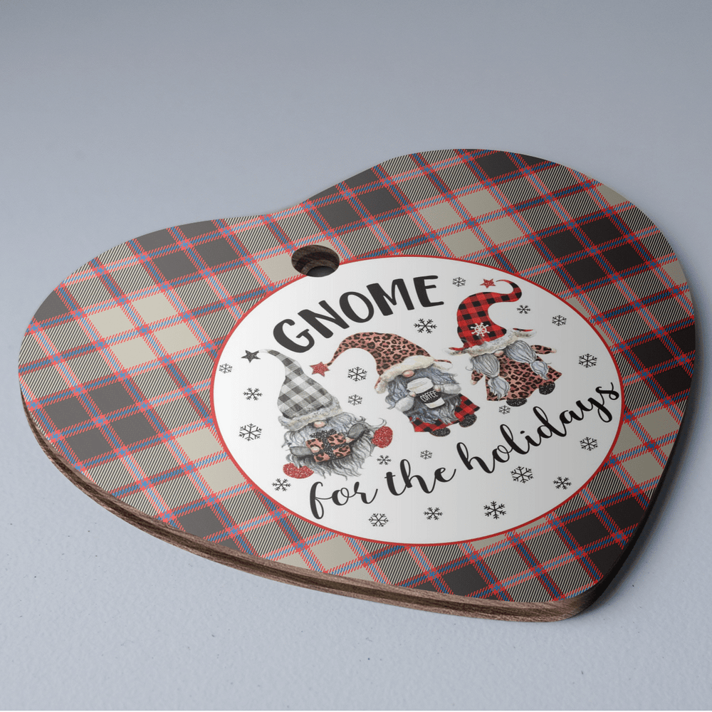 Clan MacPherson Hunting Ancient Tartan Tartan Crest Gnome Heart Ceramic Ornament HJ76 MacPherson Hunting Ancient Tartan Tartan Christmas   