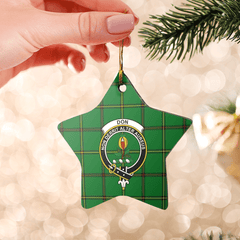 Clan Don (Tribe-of-Mar) Tartan Crest Star Ceramic Ornament UQ53 Don (Tribe-of-Mar) Tartan Tartan Christmas   