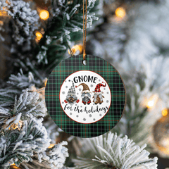 Clan MacAulay Hunting Ancient Tartan Tartan Crest Gnome Round Ceramic Ornament HF35 MacAulay Hunting Ancient Tartan Tartan Christmas   