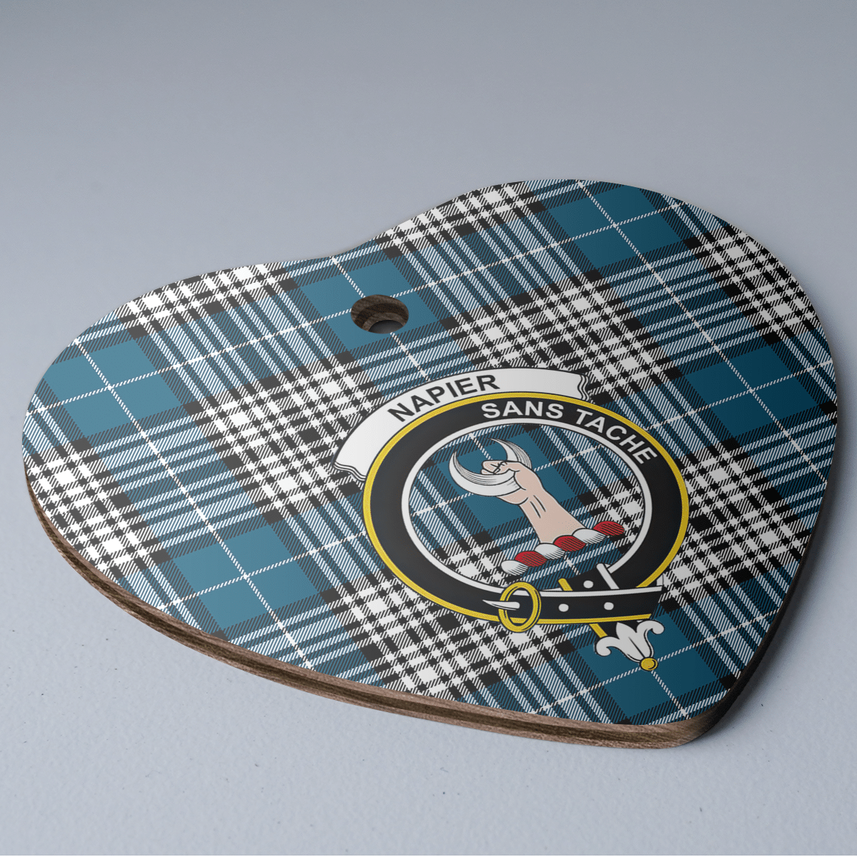 Clan Napier Modern Tartan Crest Heart Ceramic Ornament FI86 Napier Modern Tartan Tartan Christmas   
