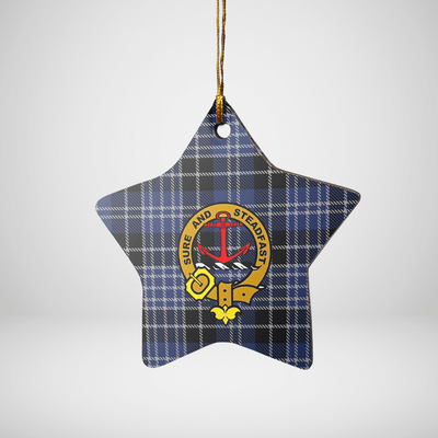 Clan Clark 1Tartan Crest Star Ceramic Ornament YF46