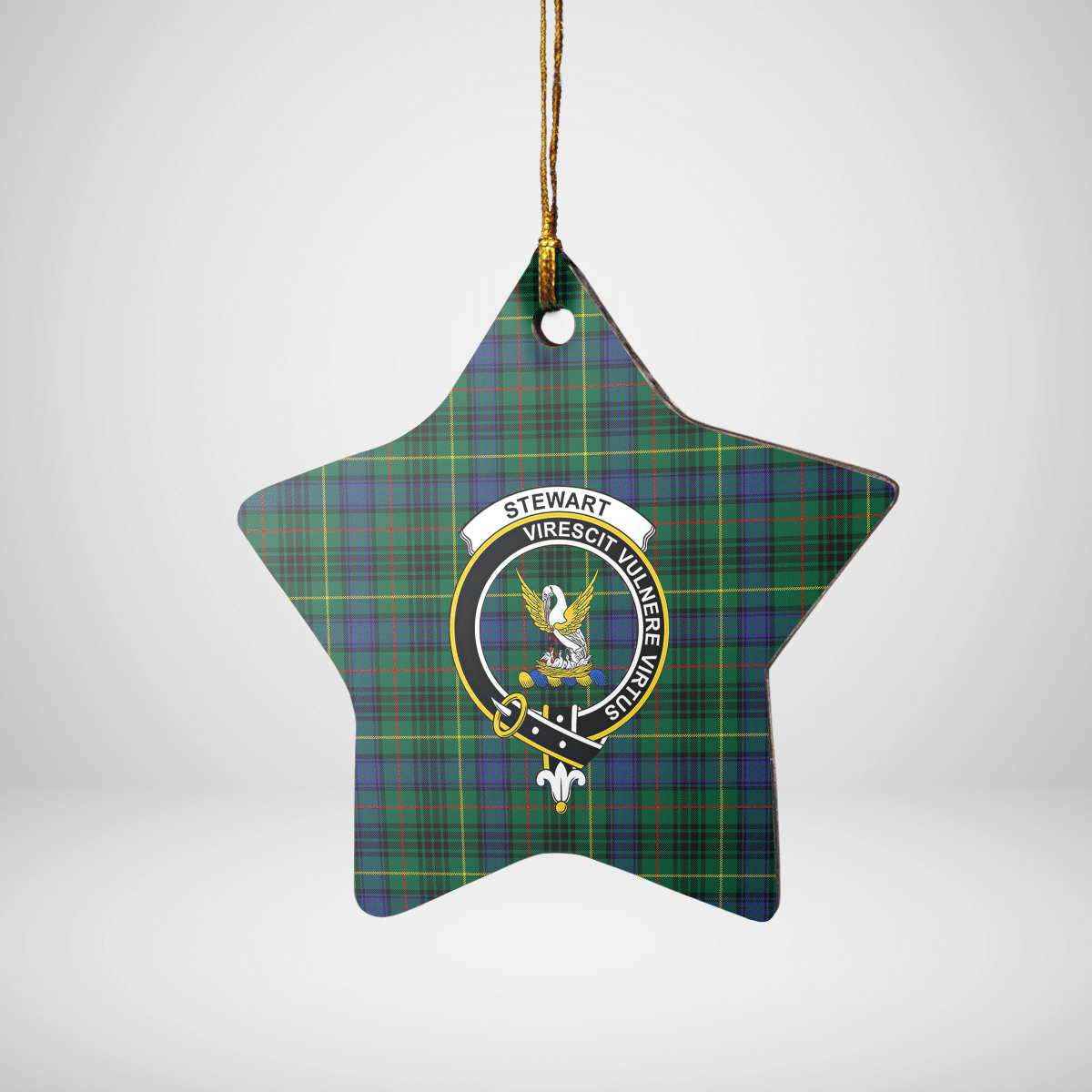 Clan Stewart Hunting Modern Tartan Crest Star Ceramic Ornament MR16 Stewart Hunting Modern Tartan Tartan Christmas   