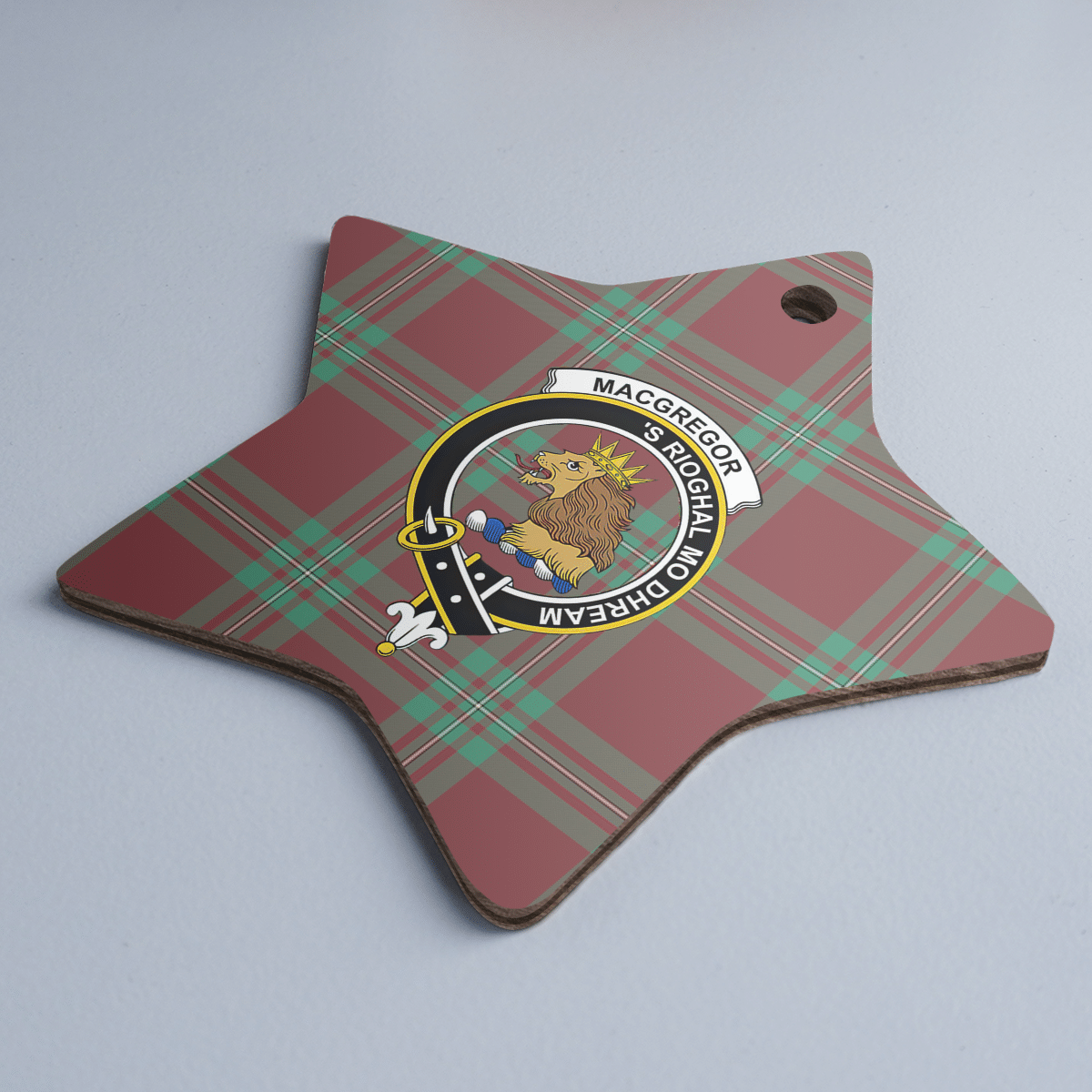Clan MacGregor Hunting Ancient Tartan Crest Star Ceramic Ornament QG35 MacGregor Hunting Ancient Tartan Tartan Christmas   