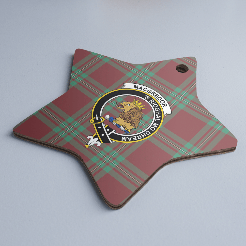 Clan MacGregor Hunting Ancient Tartan Crest Star Ceramic Ornament QG35 MacGregor Hunting Ancient Tartan Tartan Christmas   