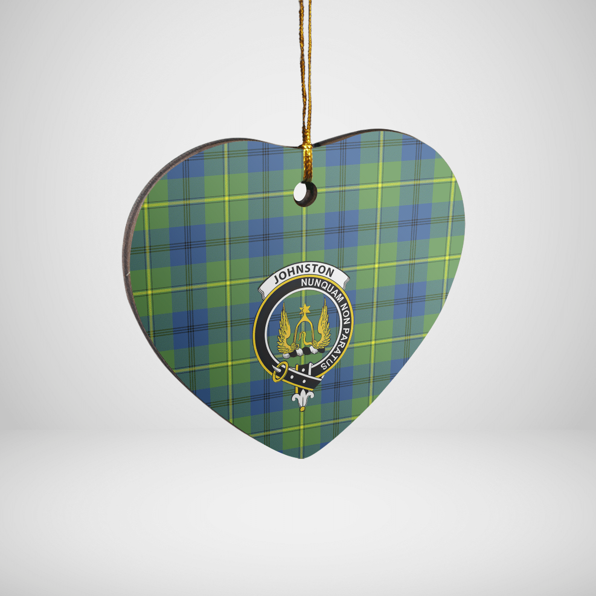 Clan Johnston Ancient Tartan Crest Heart Ceramic Ornament CW30 Johnston Ancient Tartan Tartan Christmas   