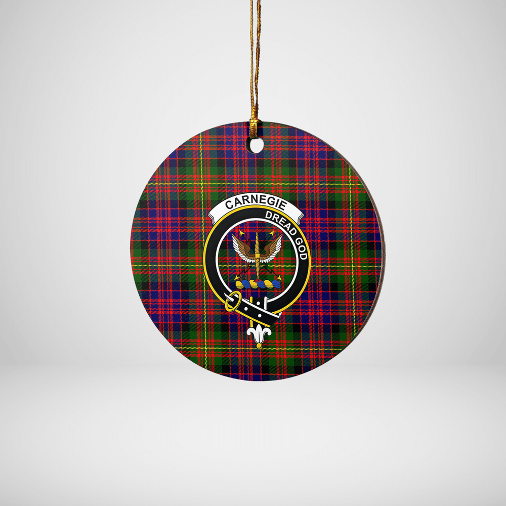 Clan Carnegie Modern Tartan Crest Round Ceramic Ornament RX51 Carnegie Modern Tartan Tartan Christmas   