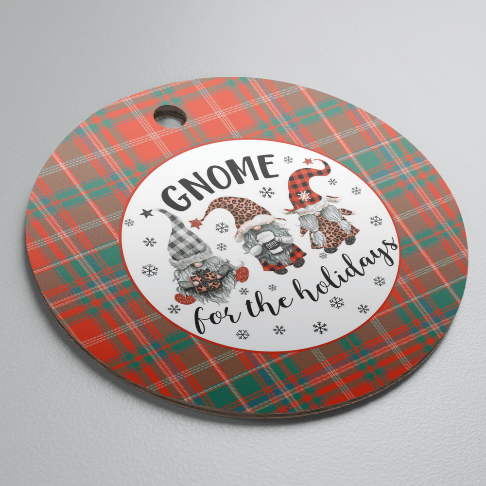 Clan MacDougall Ancient Tartan Tartan Crest Gnome Round Ceramic Ornament RM16 MacDougall Ancient Tartan Tartan Christmas   