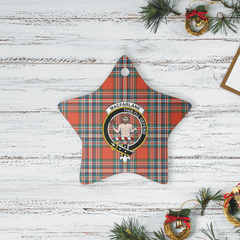 Clan MacFarlane Ancient Tartan Crest Star Ceramic Ornament BU82 MacFarlane Ancient Tartan Tartan Christmas   