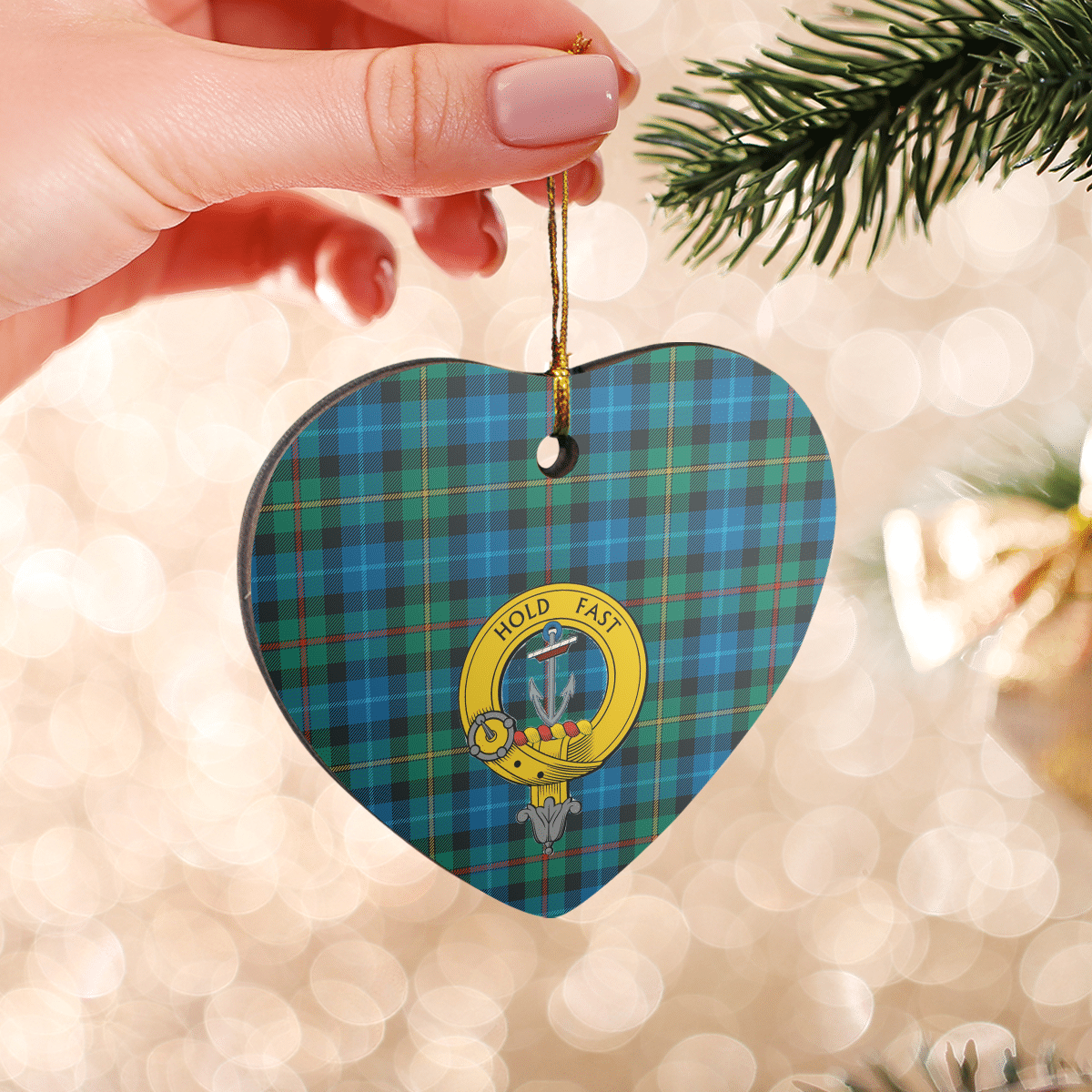 Clan Smith Ancient Tartan Crest Heart Ceramic Ornament YD63 Smith Ancient Tartan Tartan Christmas   