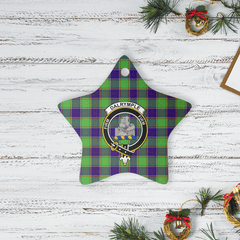 Clan Dalrymple Tartan Crest Star Ceramic Ornament AX21 Dalrymple Tartan Tartan Christmas   