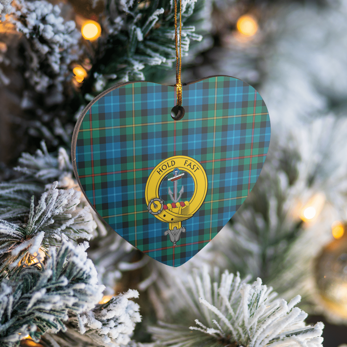 Clan Smith Ancient Tartan Crest Heart Ceramic Ornament YD63 Smith Ancient Tartan Tartan Christmas   