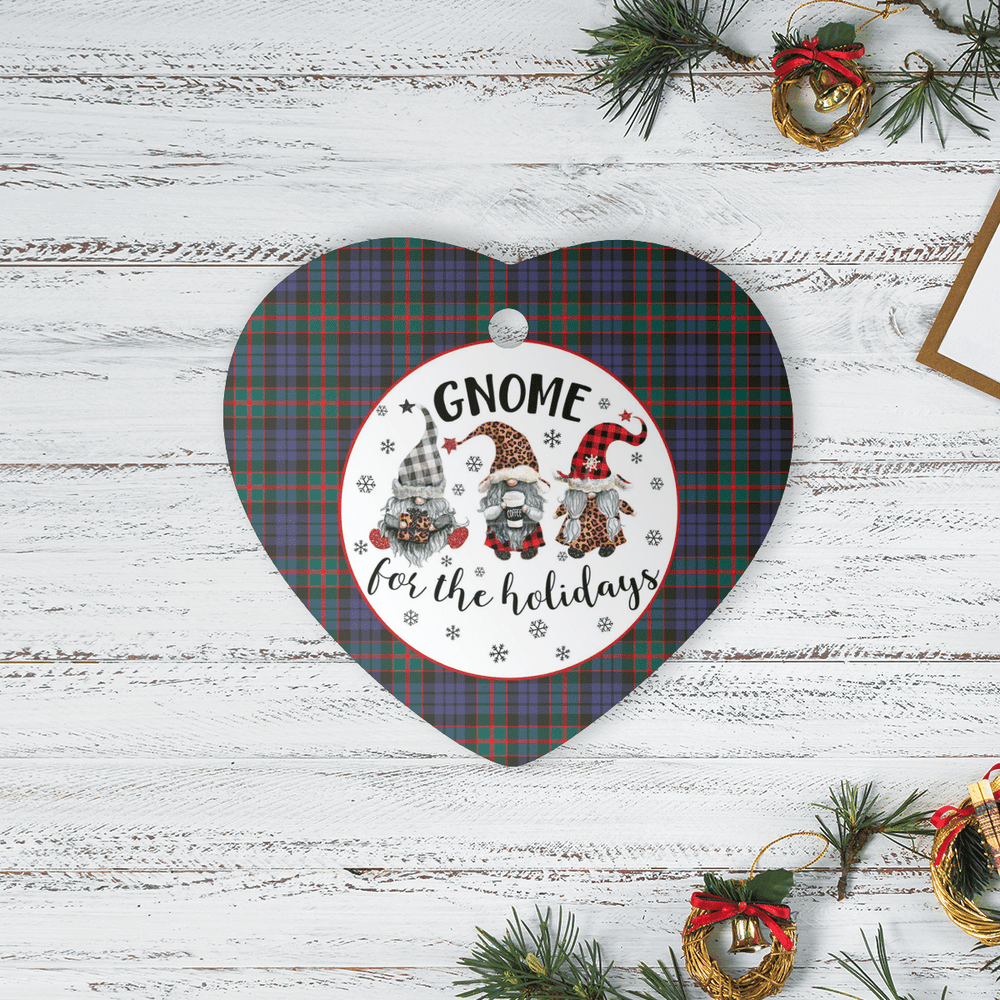 Clan Fletcher of Dunans Tartan Tartan Crest Gnome Heart Ceramic Ornament ON26 Fletcher of Dunans Tartan Tartan Christmas   
