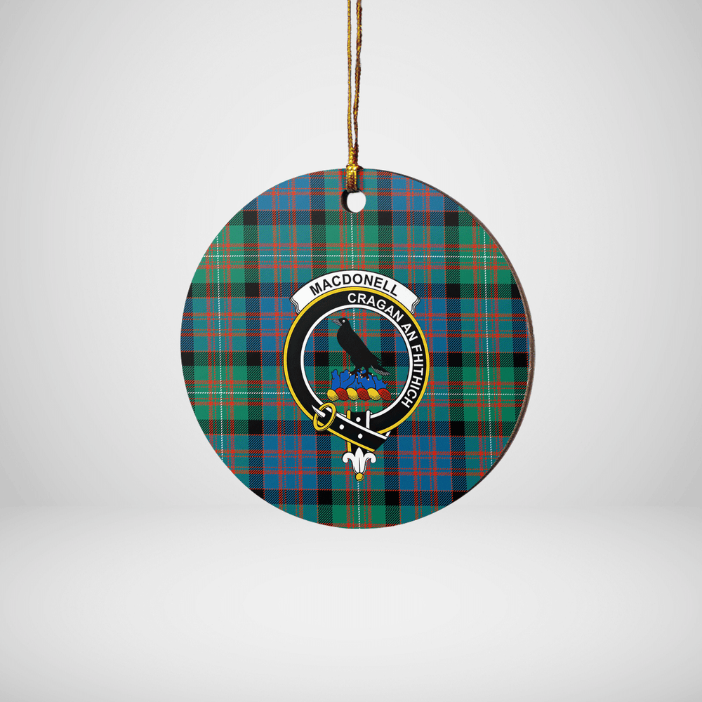 Clan MacDonnell of Glengarry Ancient Tartan Crest Round Ceramic Ornament GG48 MacDonnell of Glengarry Ancient Tartan Tartan Christmas   
