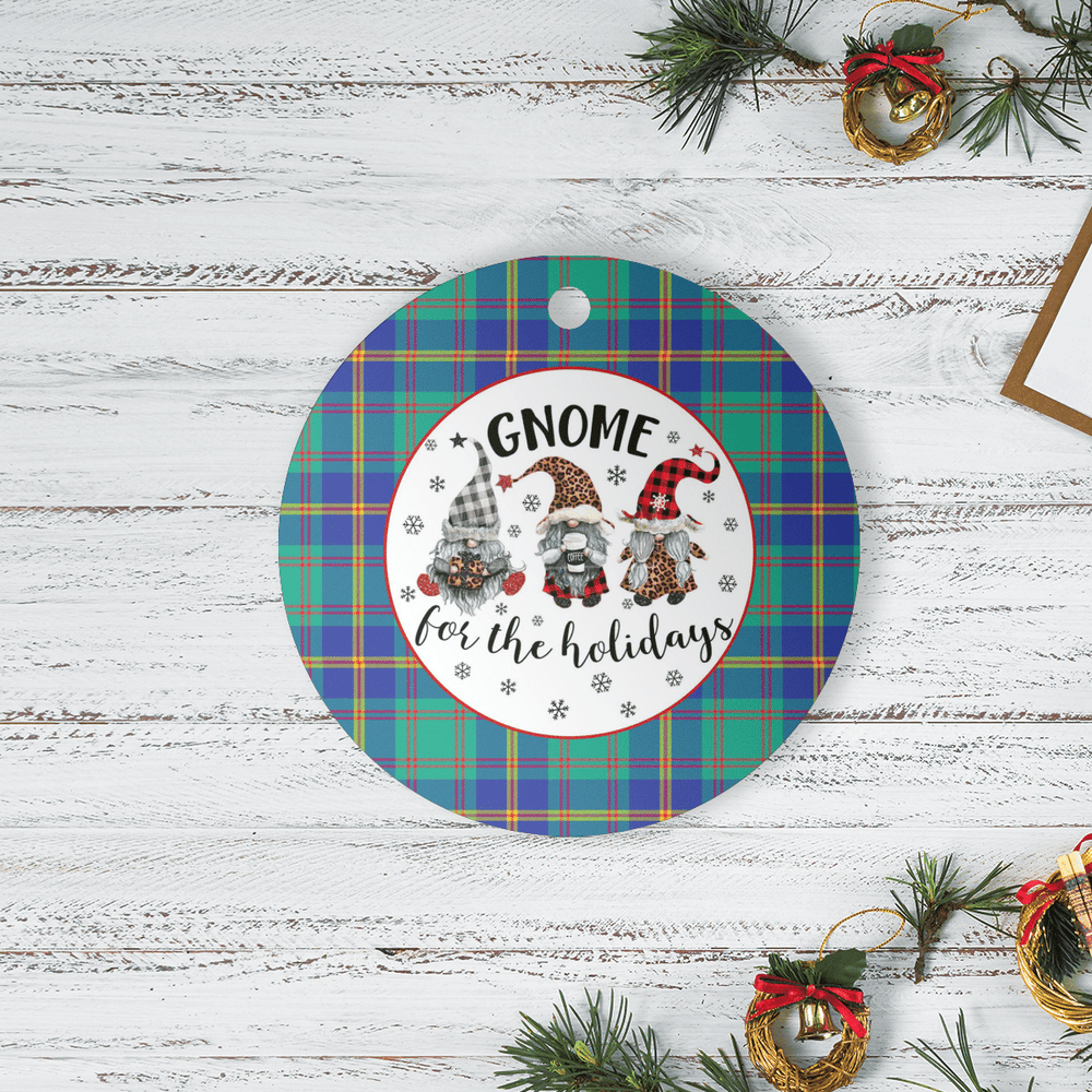 Clan US Marine Tartan Tartan Crest Gnome Round Ceramic Ornament TX27 US Marine Tartan Tartan Christmas   