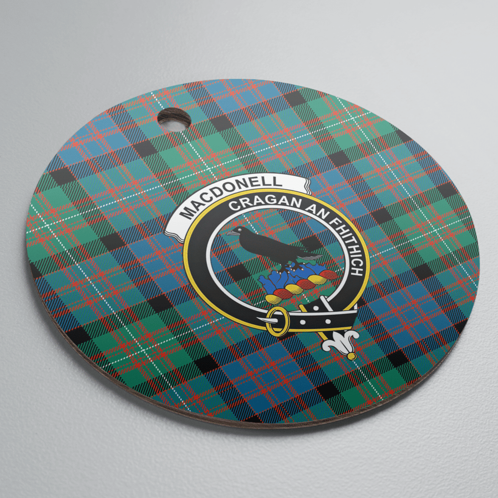 Clan MacDonnell of Glengarry Ancient Tartan Crest Round Ceramic Ornament GG48 MacDonnell of Glengarry Ancient Tartan Tartan Christmas   