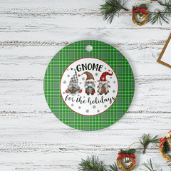 Clan Currie Tartan Tartan Crest Gnome Round Ceramic Ornament WB44 Currie Tartan Tartan Christmas   