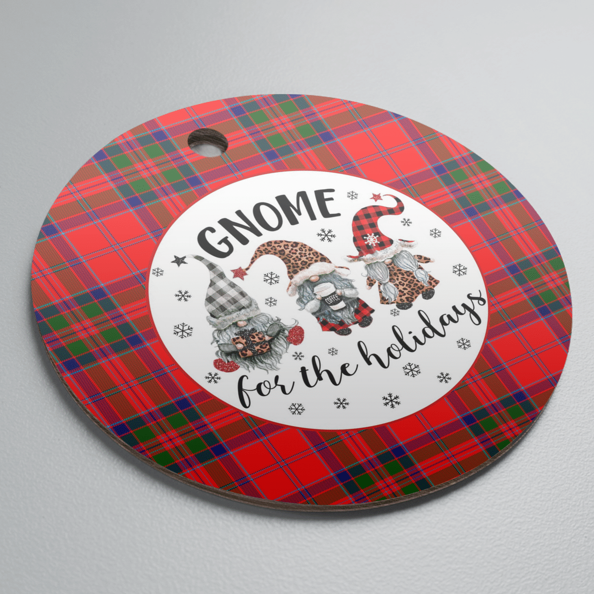 Clan MacGillivray Modern Tartan Tartan Crest Gnome Round Ceramic Ornament SI66 MacGillivray Modern Tartan Tartan Christmas   