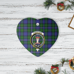 Clan Robertson Hunting Modern Tartan Crest Heart Ceramic Ornament AH21 Robertson Hunting Modern Tartan Tartan Christmas   