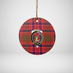Clan Lumsden Modern Tartan Crest Round Ceramic Ornament SE91 Lumsden Modern Tartan Tartan Christmas   