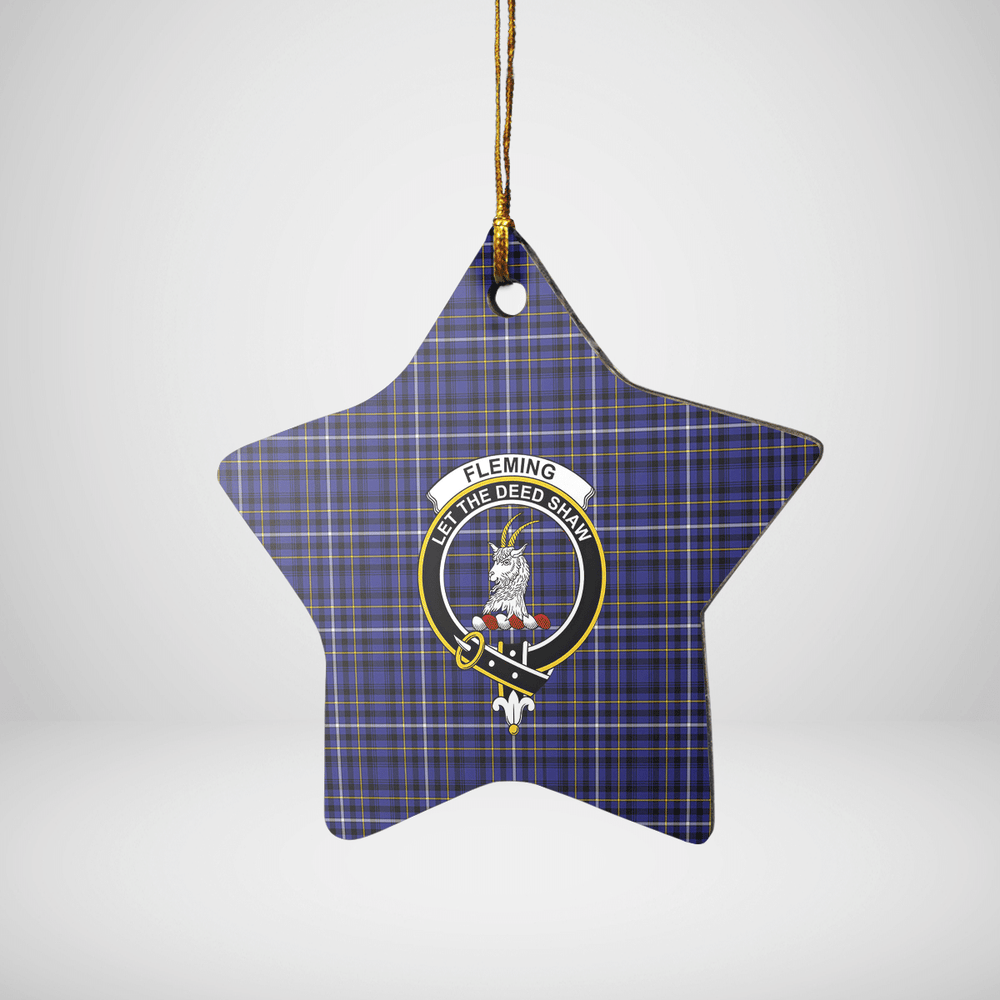 Clan Fleming Tartan Crest Star Ceramic Ornament RS42 Fleming Tartan Tartan Christmas   